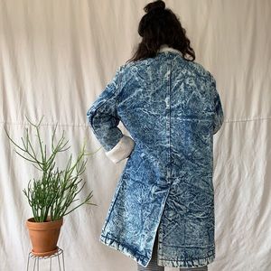 Full length denim coat